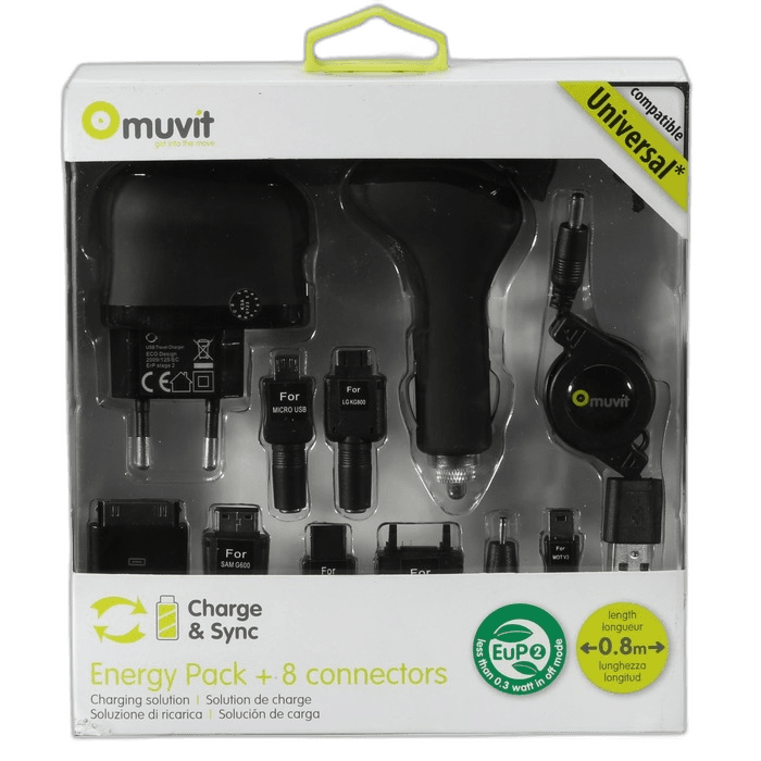 PACK MUVIT RECHARGE VOITURE + 8 ADAPTATEURS